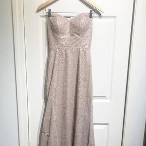 Rose Gold Sequin Dress with Sweetheart Top